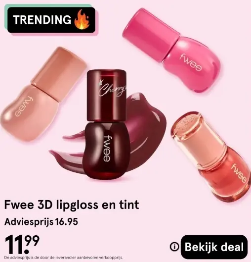 Aanbieding: Fwee 3D lipgloss en tint