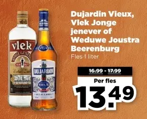 Aanbieding: Dujardin Vieux, Vlek Jonge jenever of Weduwe Joustra Beerenburg