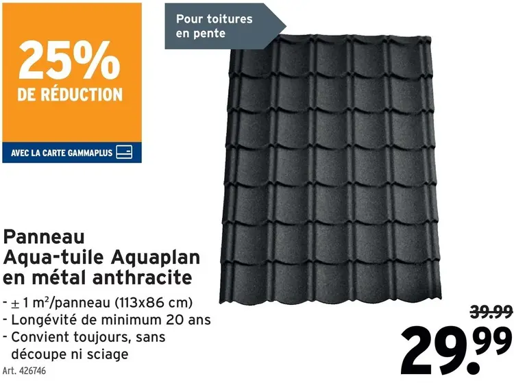 Offre: Panneau Aqua-tuile en métal