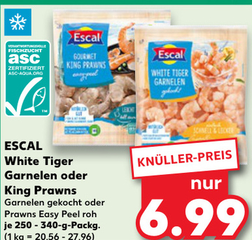 Aanbieding: ESCAL White Tiger Garnelen oder King Prawns