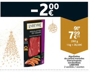 Promotie: Aiguillettes de canard marinées