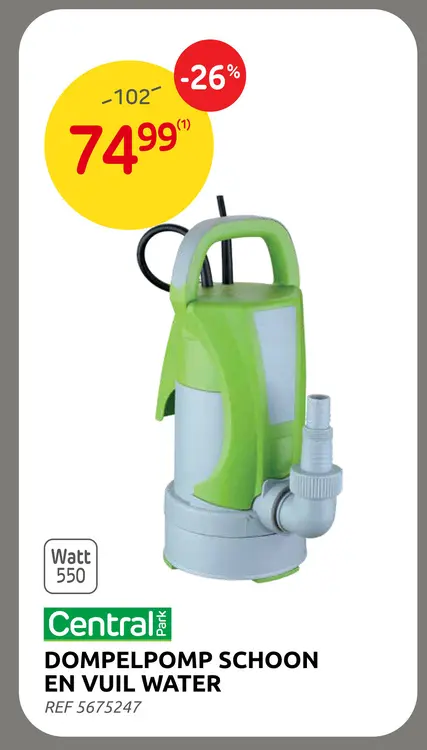 Promotie: Dompelpomp schoon en vuil water