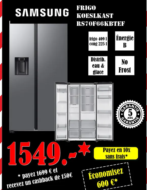Promotie: Frigo koeslkast rs70f66kbtef