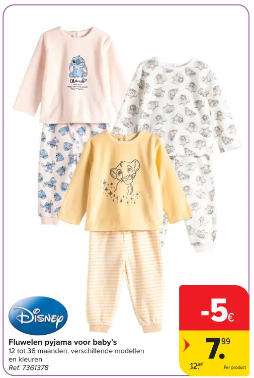 Promotie: Fluwelen pyjama voor baby's