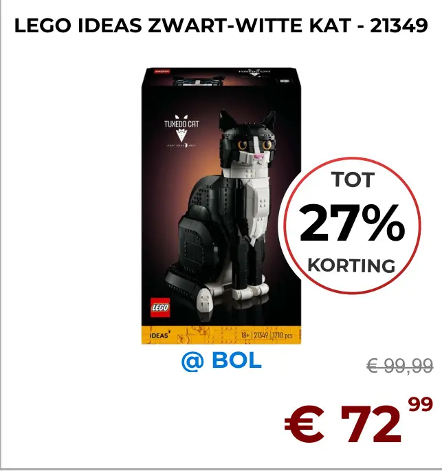 Aanbieding: Zwart-witte kat - 21349