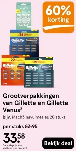 Aanbieding: Grootverpakkingen van Gillette en Gillette Venus
