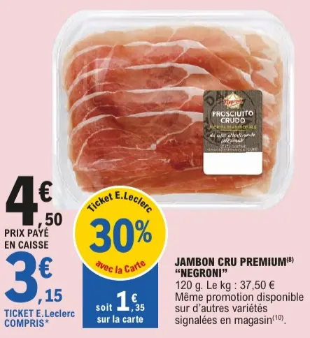 Offre: Jambon cru premium