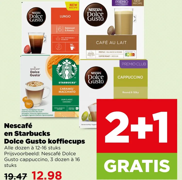Aanbieding: Nescafé en Starbucks Dolce Gusto koffiecups