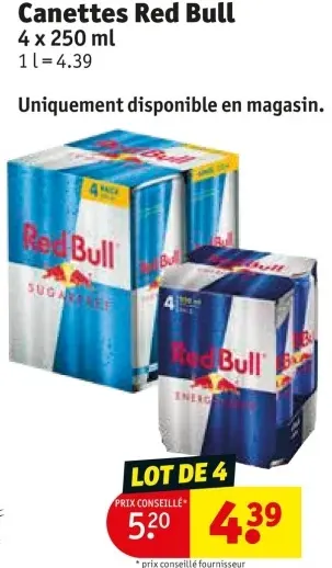 Offre: Canettes Red Bull