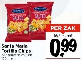 Aanbieding: Santa Maria Tortilla Chips Alle soorten zakken 185 gram