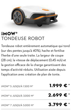 Offre: STIHL iMOW 5 TONDEUSE ROBOT