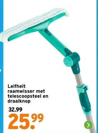 Aanbieding: raamwisser met telescoopsteel en draaiknop