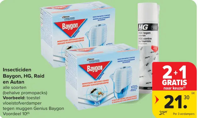 Promotie: Insecticiden Baygon, HG, Raid en Autan