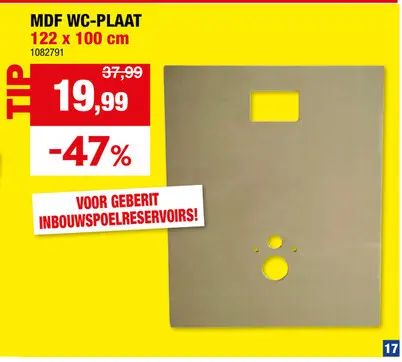 Promotie: Mdf wc-plaat