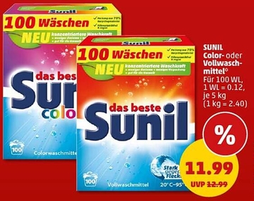 Aanbieding: SUNIL Color-oder Vollwasch-mittel