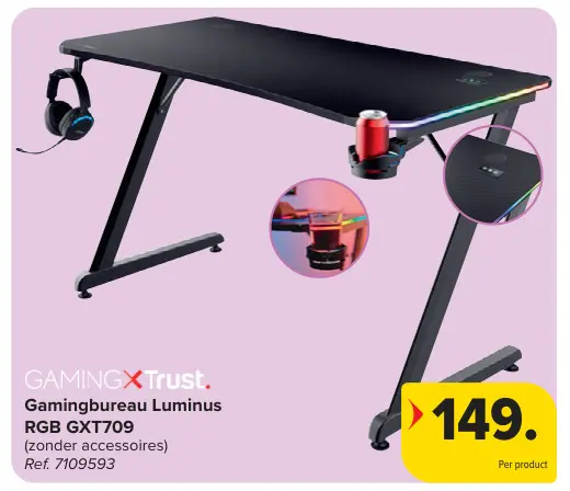 Aanbieding: Gamingbureau Luminus RGB GXT709