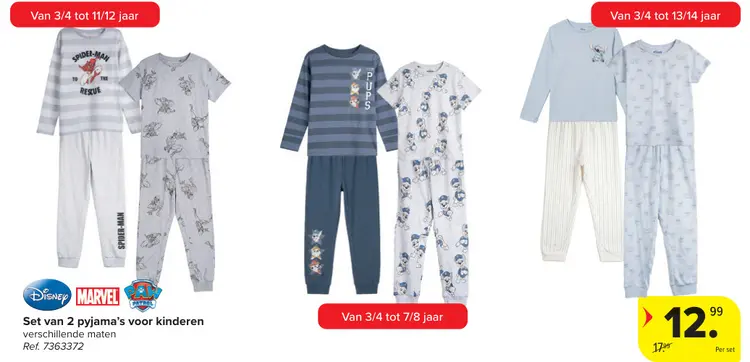 Offre: Set van 2 pyjama's voor kinderen