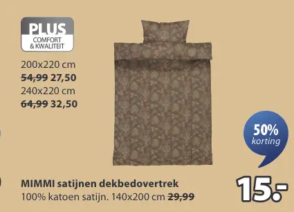 Aanbieding: MIMMI satijnen dekbedovertrek