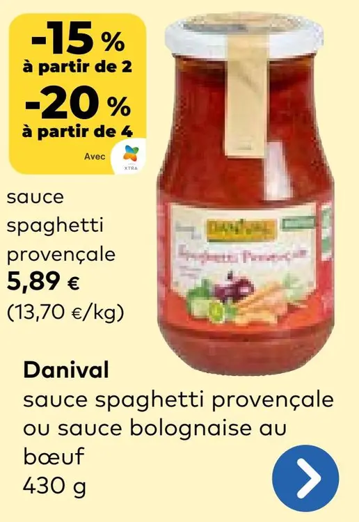 Offre: Sauce spaghetti provençale ou sauce bolognaise au boeuf