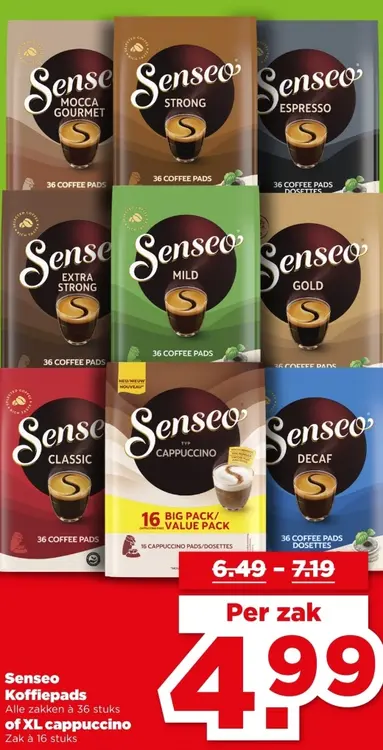 Aanbieding: Senseo Koffiepads of XL cappucino
