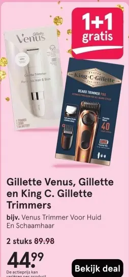 Aanbieding: Gillette Venus, Gillette en King C. Gillette