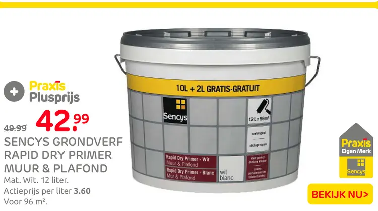 Aanbieding: Sencys grondverf rapid dry primer muur & plaf