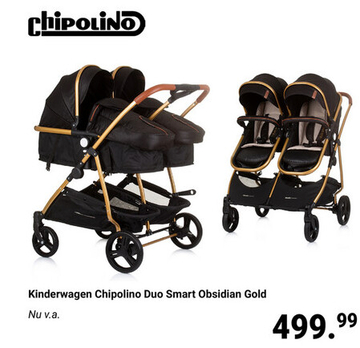 Aanbieding: Duo Kinderwagen Chipolino Duo Smart Obsidian Gold