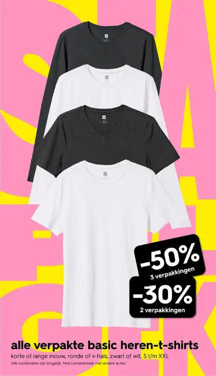 Promotie: Alle verpakte basic heren-t-shirts