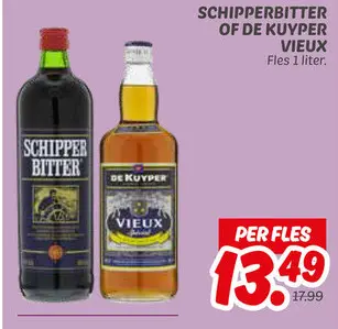 Aanbieding: Schipperbitter of DE KUYPER vieux