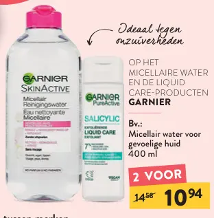 Promotie: Micellair water en liquid care-producten Garnier