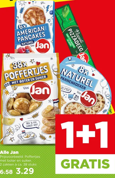 Aanbieding: Jan Poffertjes met boter en suiker