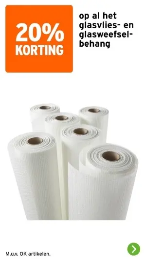 Aanbieding: Al het glasvlies- en glasweefselbehang