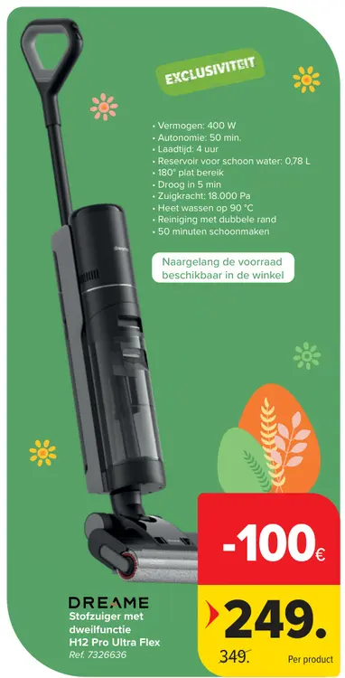 Promotie: Stofzuiger met dweilfunctie H12 Pro Ultra Flex