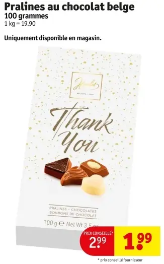 Offre: Pralines au chocolat belge