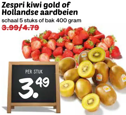 Aanbieding: Kiwi gold of Hollandse aardbeien