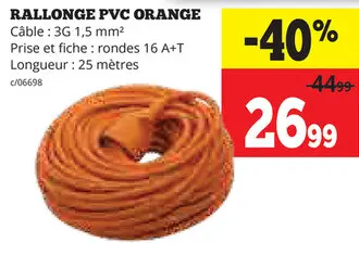 Offre: Rallonge pvc orange
