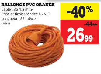 Offre: Rallonge pvc orange