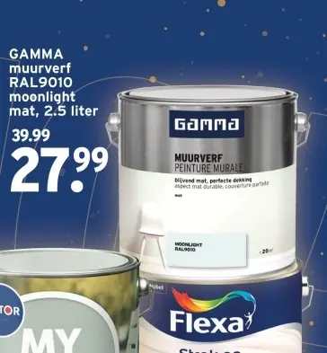 Aanbieding: muurverf RAL9010 moonlight