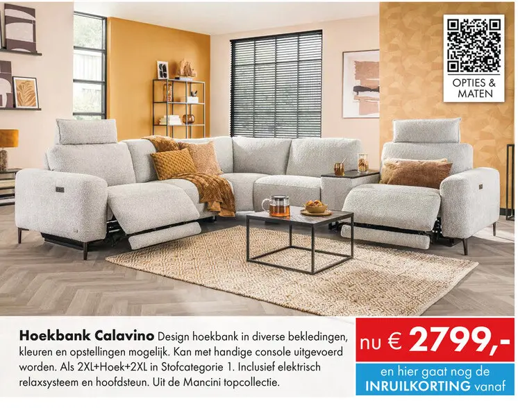 Aanbieding: Calavino hoekbank