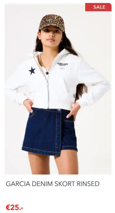 Promotie: Denim skort rinsed