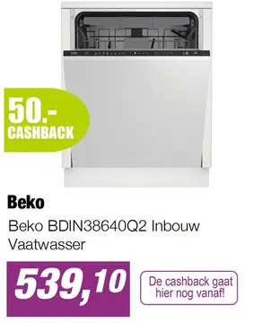 Aanbieding: Beko BDIN38640Q2 Inbouw Vaatwasser