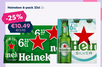 Aanbieding: Heineken 6 - pack