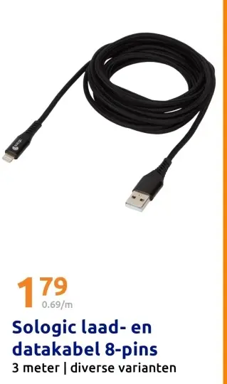 Aanbieding: Sologic laad- en datakabel 8-pins