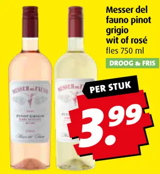 Aanbieding: Messer del fauno pinot grigio wit of rosé