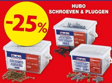 Promotie: HUBO Schroeven & pluggen
