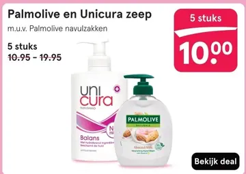 Aanbieding: Palmolive en Unicura zeep