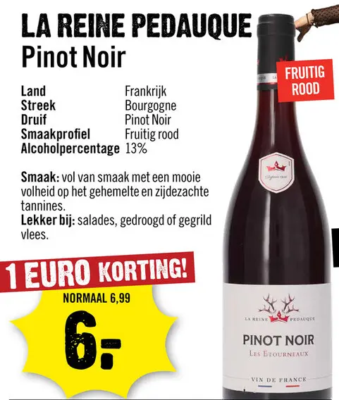 Aanbieding: La Reine Pedauque Pinot Noir 75 cl