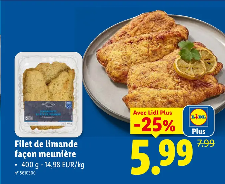 Offre: Filet de limande façon meunière