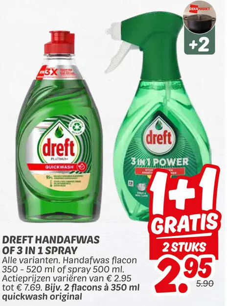 Aanbieding: Dreft handafwas of 3 in 1 spray