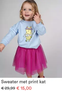 Aanbieding: Sweater met print kat
